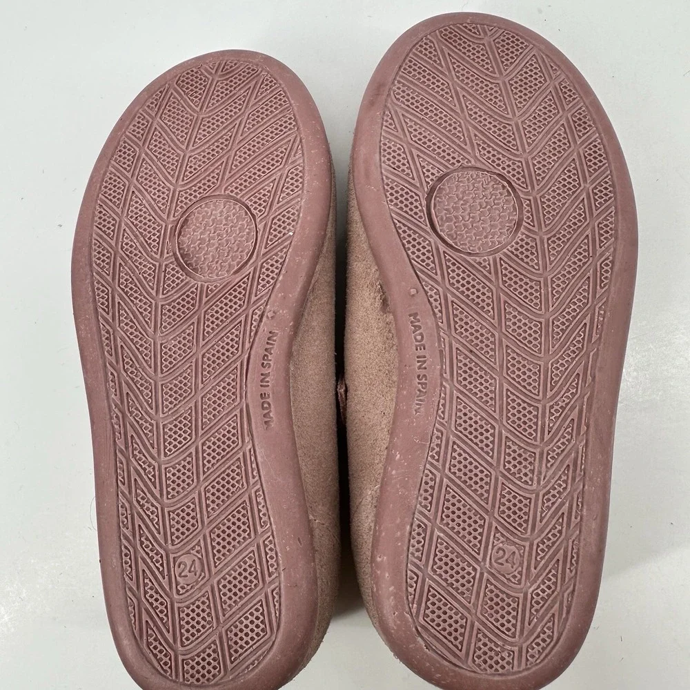 Elephantito Suede Leather Mary Jane Scalloped Edge‎ Pink Girls Size 7 US 24 EU